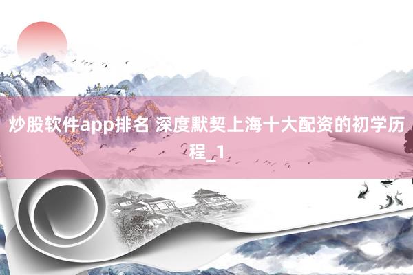 炒股软件app排名 深度默契上海十大配资的初学历程_1